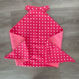 Vintage 1970s white & pink polka dot halter